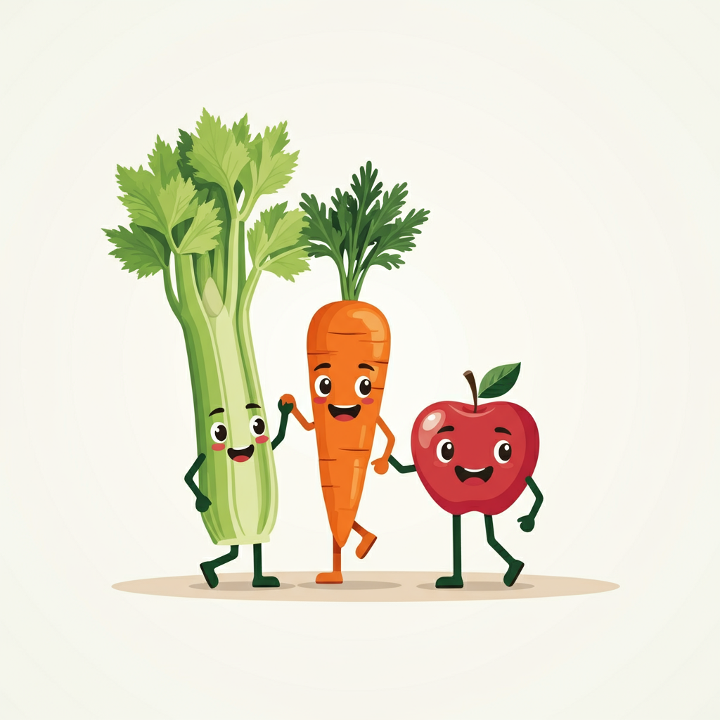 alimenti sani sedano carote mela