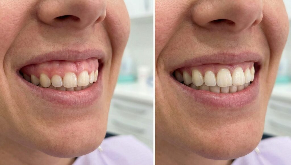 caso clinico prima e dopo di gummy smile